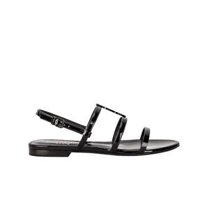 Saint Laurent NIB Cassandra Flat Sandal in Black Size 35.5